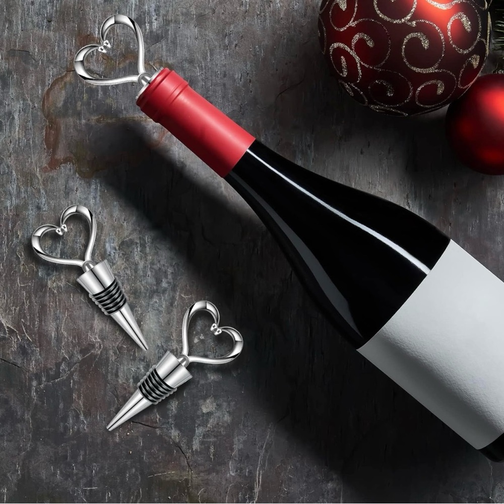 Wine Stopper, 1 Piece, Reusable Heart Wine Stopper, Love your Wine, Keep Fresh - Picture 4 of 7